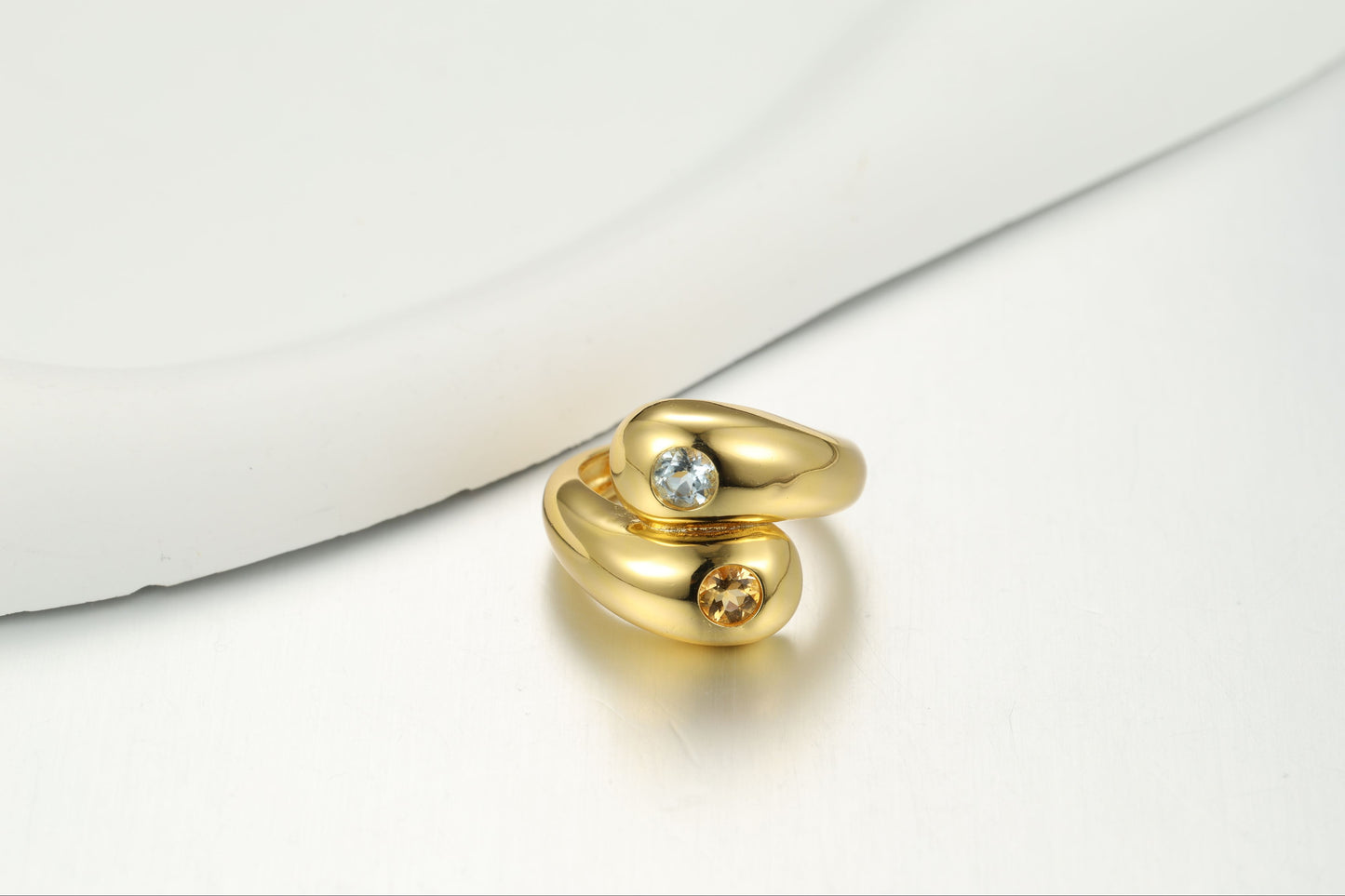 Twin Waterdrop Cocktail Ring