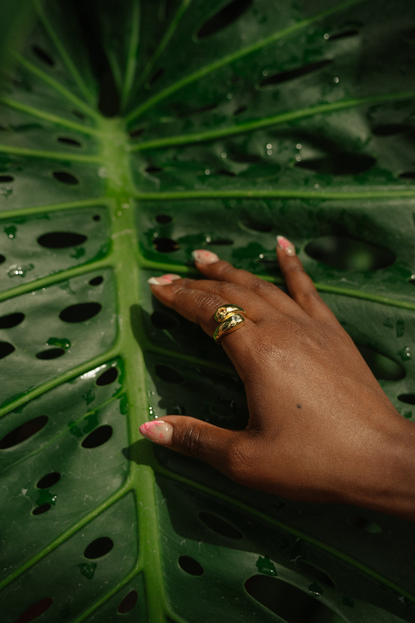 Twin Waterdrop Cocktail Ring
