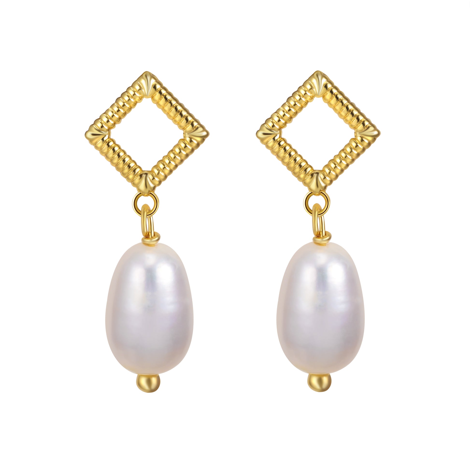 pearl drop earrings gold
geometric pearl earrings
statement earrings modern
rhodium plated pearl earrings