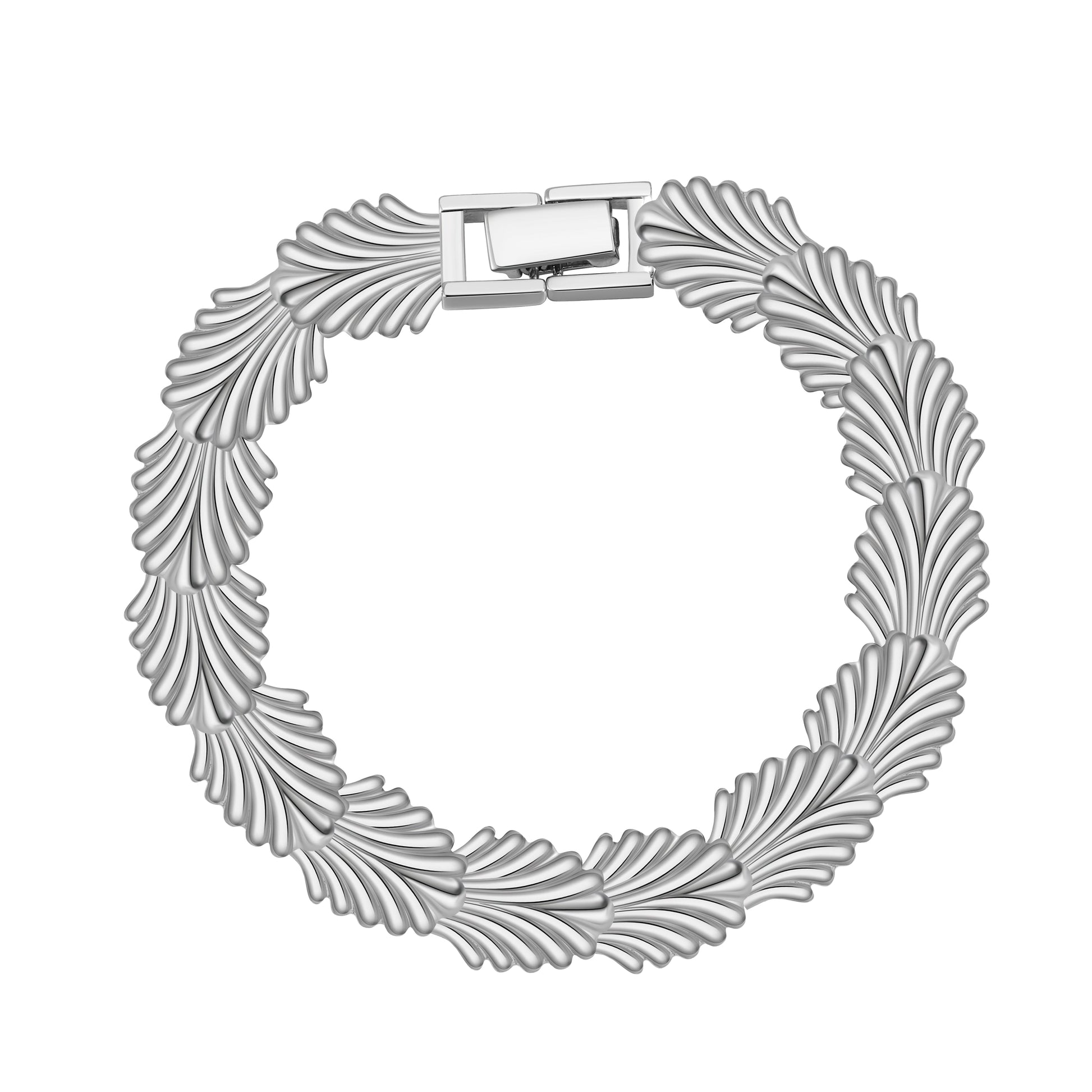 Stylish Foliage Link Bracelet by MINIMO Jewelry, showcasing art deco-inspired palm motifs linked together, a perfect piece for modern elegance.