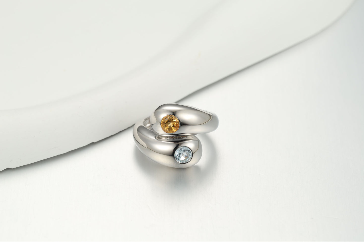 Twin Waterdrop Cocktail Ring