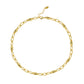 Liquid Link Necklace with alternating elongated and marquise links in 18K gold-filled brass, adjustable 20" length