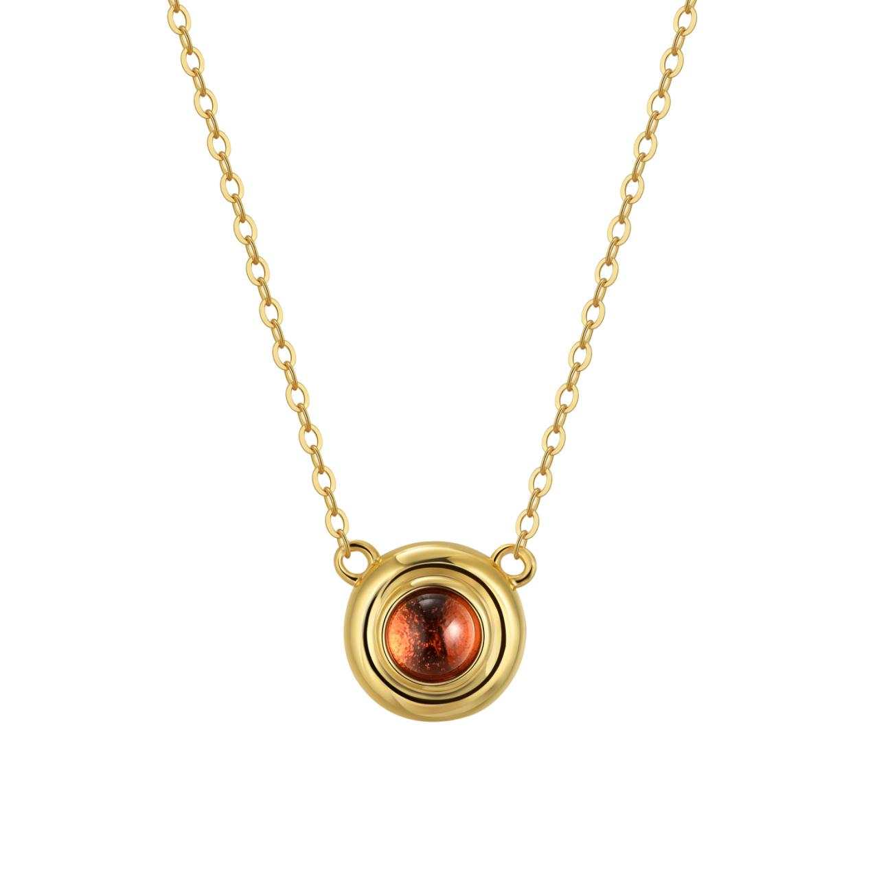 AURORA ORBIT PENDANT — GARNET