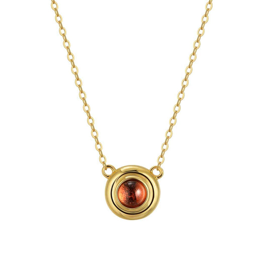 AURORA ORBIT PENDANT — GARNET