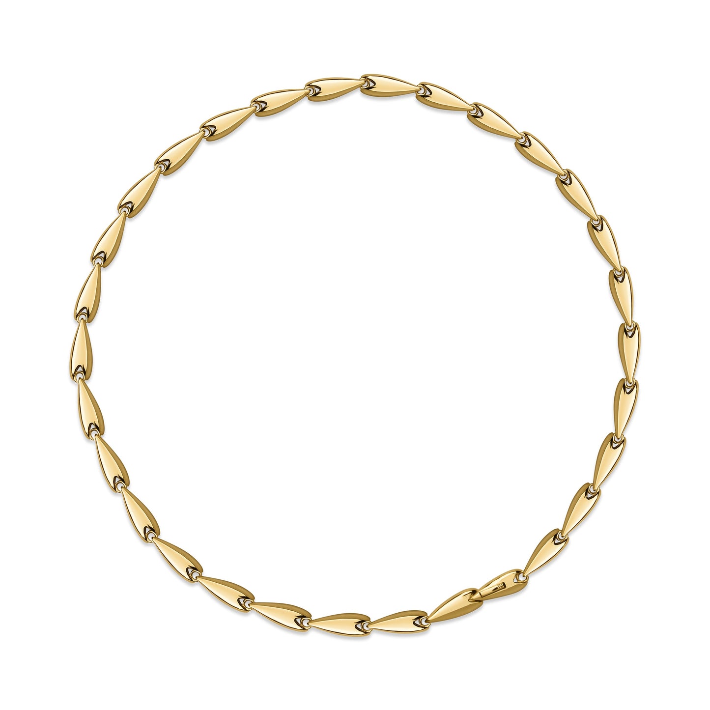 Liquid Muse Link Necklace with sculptural marquise-shaped links in 18K gold filled finish