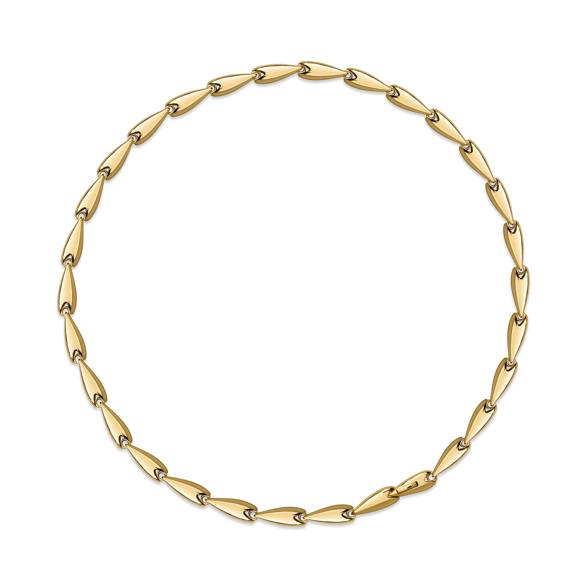 Liquid Muse Link Necklace with sculptural marquise-shaped links in 18K gold filled finish