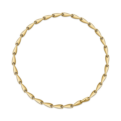 Liquid Muse Link Necklace with sculptural marquise-shaped links in 18K gold filled finish