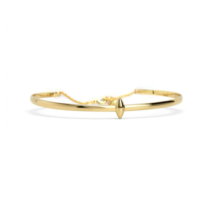 Elegant Liquid Collar necklace with marquise centerpiece on polished brass and 18K gold filled sculptural design