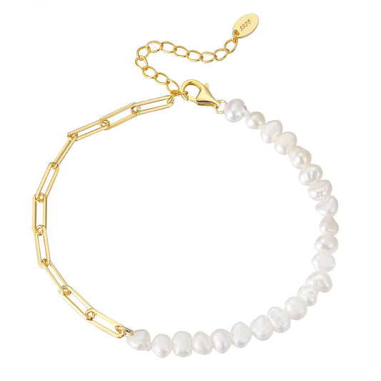 Pearls + Chain Bracelet