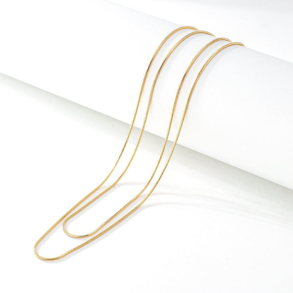 Minimalist Double Layers Snake Chain Necklace